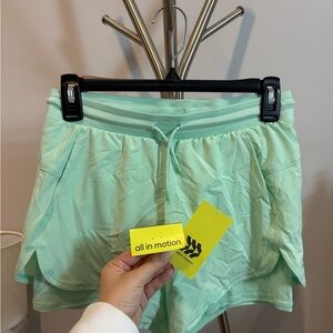 All in Motion Women's Light Green Athletic Shorts